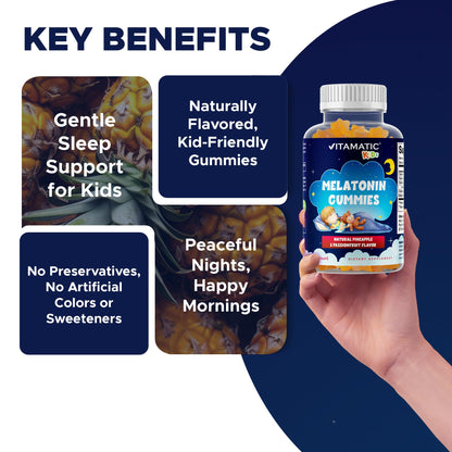 Vitamatic Gomitas de Melatonina Sin Azúcar para Niños 1mg — 90 Unidades