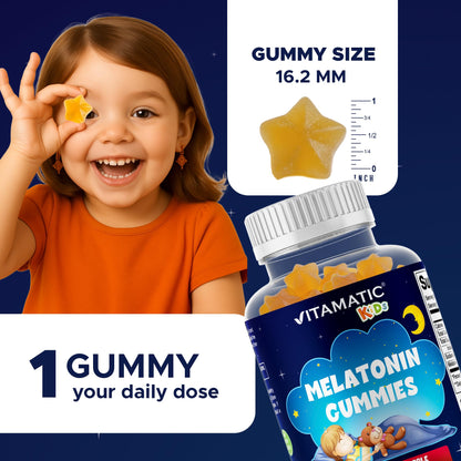 Vitamatic Gomitas de Melatonina Sin Azúcar para Niños 1mg — 90 Unidades