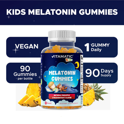 Vitamatic Gomitas de Melatonina Sin Azúcar para Niños 1mg — 90 Unidades