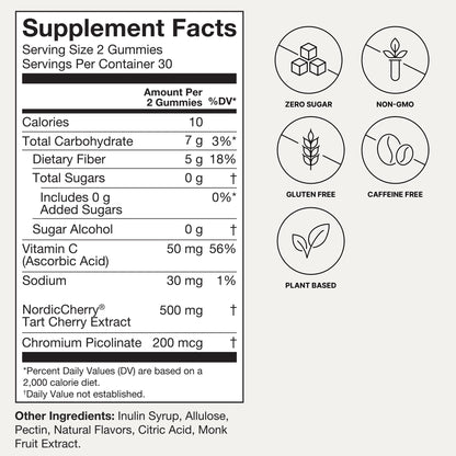 Gomitas de tarta de cereza Humann – Certificado deportivo NSF, sin azúcar y vegano