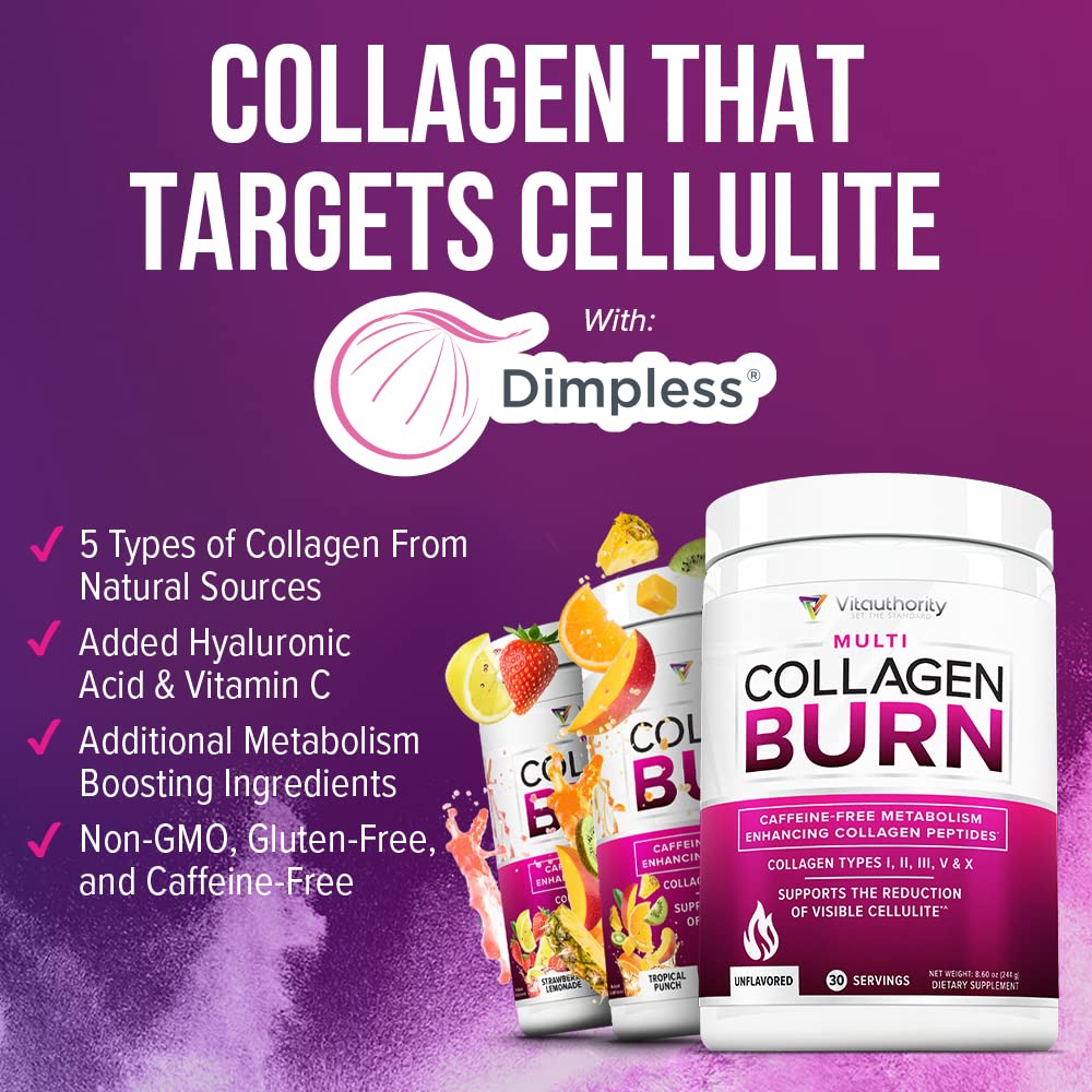 Vitauthority Hydrolyzed Collagen Powder – Burn Ultimate Beauty Complex for Women, Unflavored, 30 Servings - Calm Era