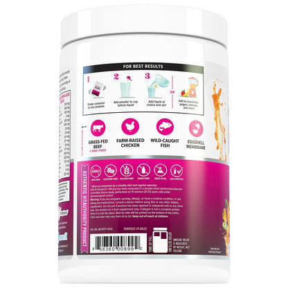 Vitauthority Multi Collagen Burn – 5 Types Collagen, Hyaluronic Acid, Vitamin C, SOD B Dimpless, Caffeine, Tropical Punch, 30 Servings - Calm Era