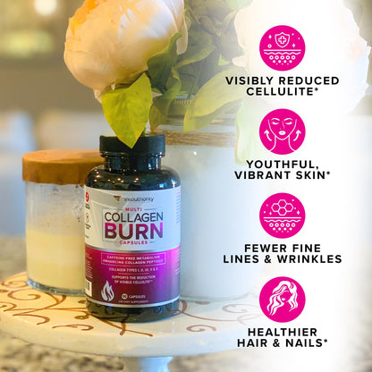 Vitauthority Multi Collagen Burn – 5 Types, Hyaluronic Acid, Vitamin C | Caffeine-Free Capsules - Calm Era