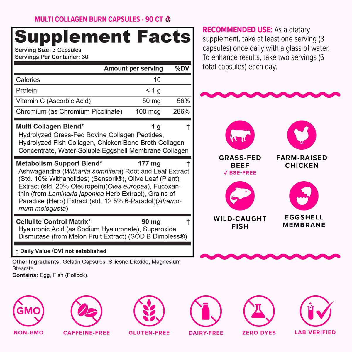 Vitauthority Multi Collagen Burn – 5 Types, Hyaluronic Acid, Vitamin C | Caffeine-Free Capsules - Calm Era