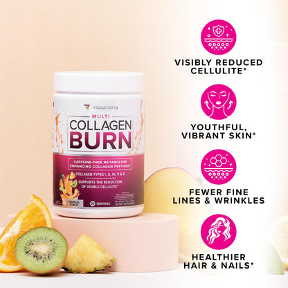 Vitauthority Multi Collagen Burn – Caffeine-Free Strawberry Lemonade, 30 Servings - Calm Era