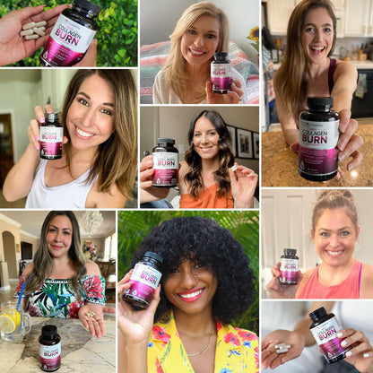 Vitauthority Multi Collagen Burn – 5 Tipos, Ácido Hialurónico, Vitamina C | Cápsulas sin cafeína