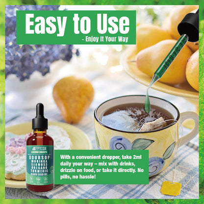 Soursop Bitters Liquid Drops 10-in-1 with Moringa & Ashwagandha 2fl oz
