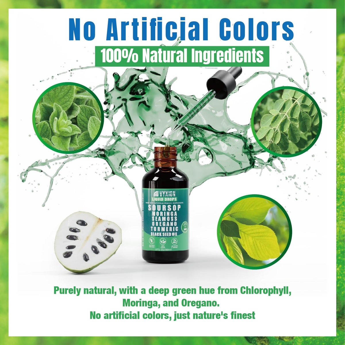 Soursop Bitters Liquid Drops 10-in-1 with Moringa & Ashwagandha 2fl oz