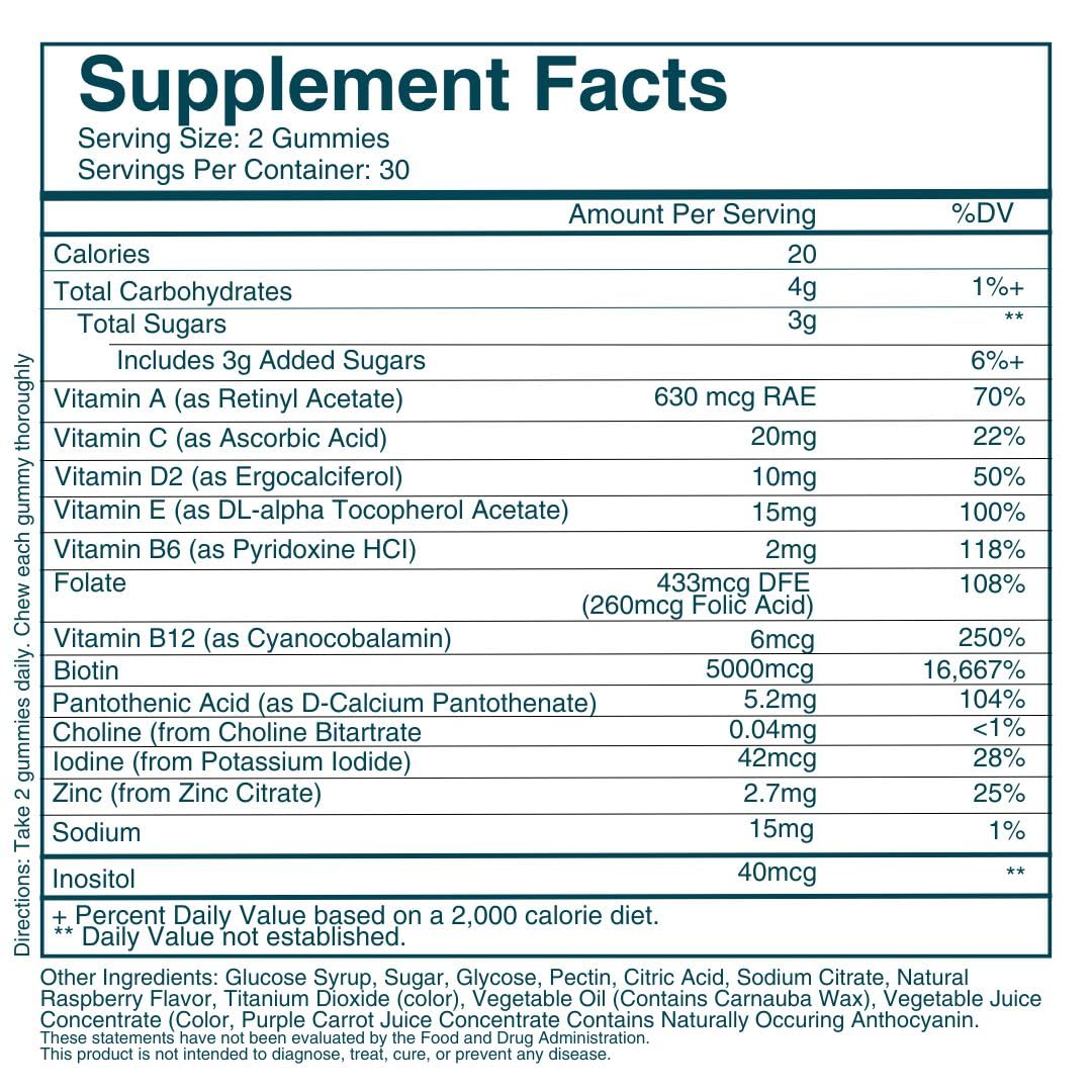 WEEM Hair Skin Nails Gummies - Vegan Biotin for Stronger Hair & Nails - Calm Era