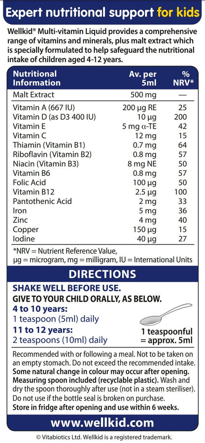 Wellkid Multivitamínico Líquido 150ml — Vitabiotics