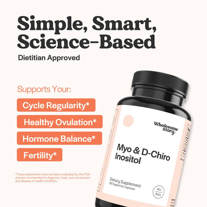 Wholesome Story Myo-Inositol & D-Chiro Inositol – 40:1 Ratio, 90 Servings