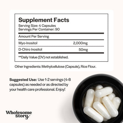 Wholesome Story Myo-Inositol & D-Chiro Inositol – 40:1 Ratio, 90 Servings