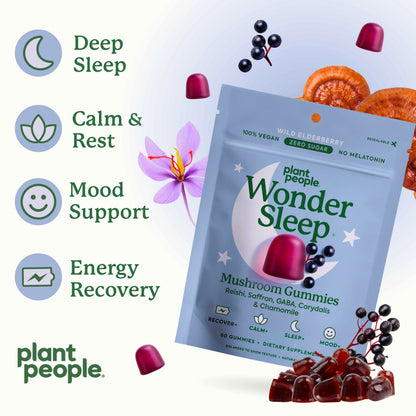 Gomitas de Hongos WonderSleep para Dormir y Relajarse, 60 unidades