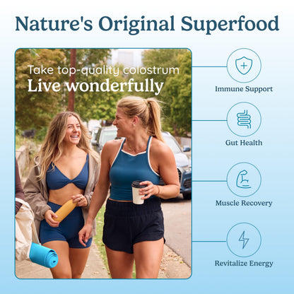 Cápsulas de calostro WONDERCOW — Salud intestinal e inmunidad (30 porciones)