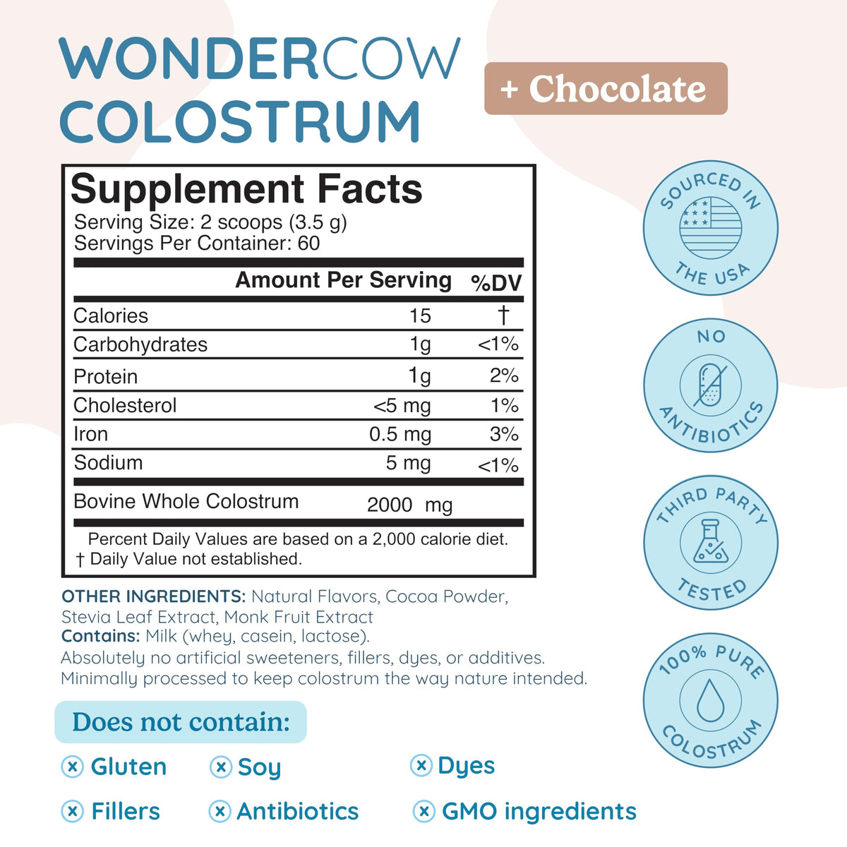 WonderCow Colostrum Powder – Chocolate | 60 Servings - Calm Era