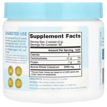 WonderCow Colostrum Powder – Unflavored | 60 Servings - Calm Era