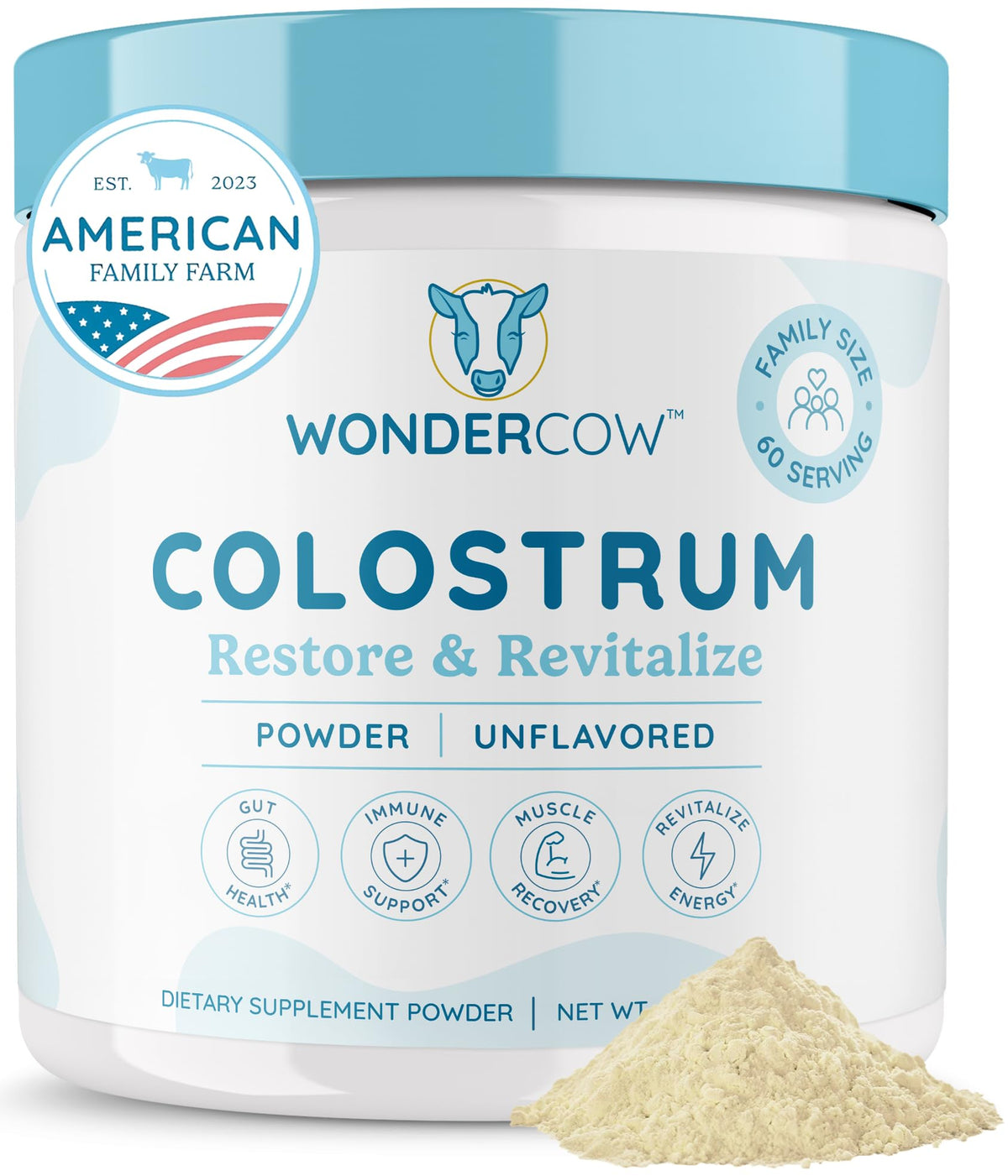 WonderCow Colostrum Powder – Unflavored | 60 Servings - Calm Era