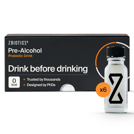 Bebida Probiótica Pre-Alcohol ZBiotics | Paquete de 6 | Siéntete mejor después de beber