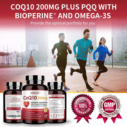 Zebora CoQ10 200mg with PQQ, BioPerine & Omega-3 – 2 Pack - Calm Era