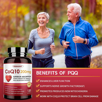 Zebora CoQ10 200mg with PQQ, BioPerine & Omega-3 – 2 Pack - Calm Era