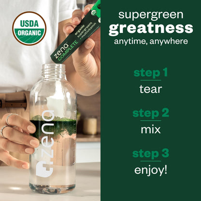 Zena Nutrition Complete Organic Super Greens & Multivitamin – Watermelon Citrus | 30 Packets - Calm Era