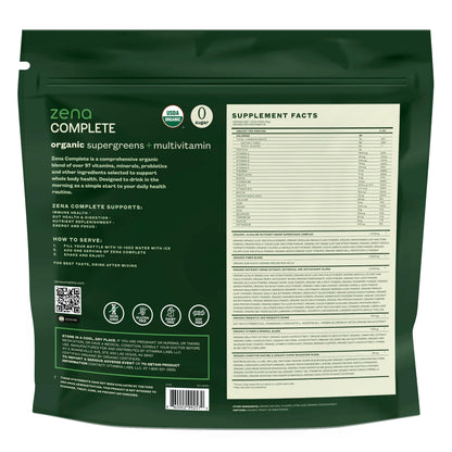 Zena Nutrition Complete Organic Super Greens & Multivitamin – Watermelon Citrus | 30 Packets - Calm Era