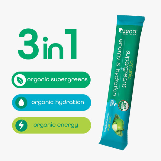 Zena Nutrition Organic Super Greens Powder – Energy & Hydration | 40 Packets - Calm Era